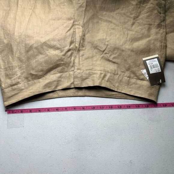 Merona Womens Lagenlook Boho Linen Trousers 16W Tan Earthy Neutral Natural - Picture 14 of 15